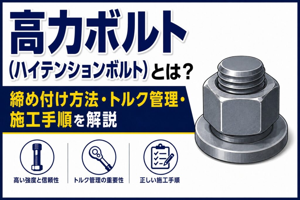 高力ボルト(ハイテンションボルト)とは？締め付け方法、トルク管理、施工手順を解説