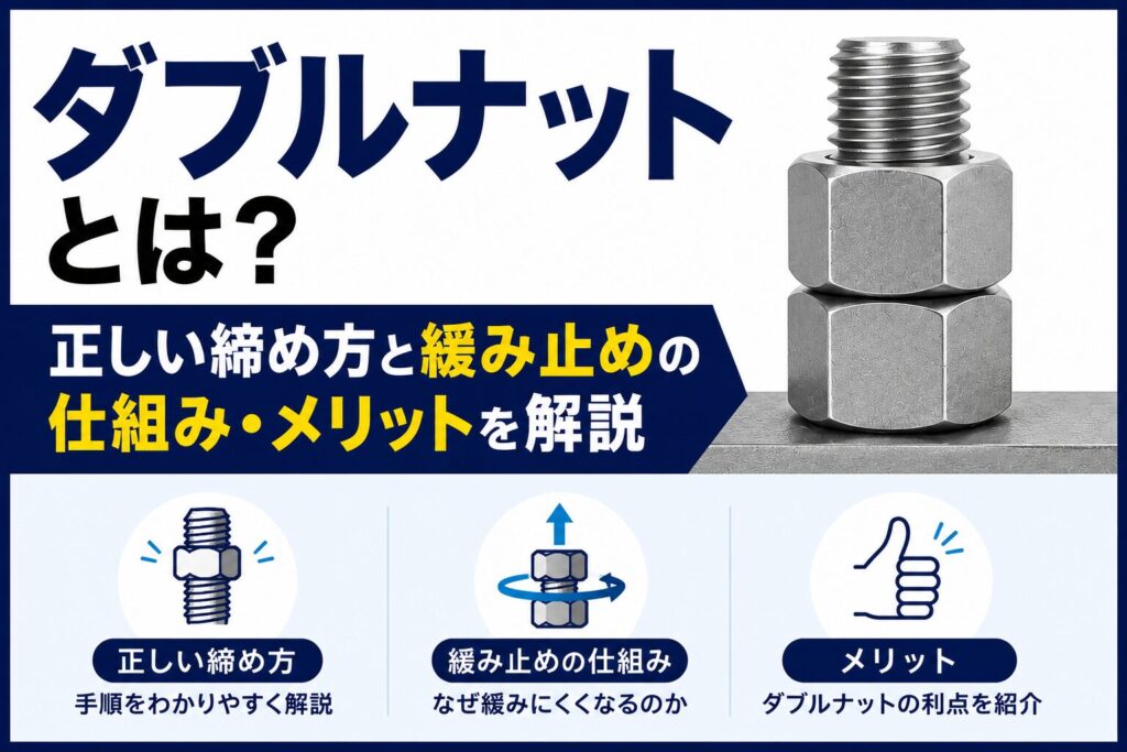 ダブルナットとは？正しい締め方とゆるみ止めの仕組みメリットを解説